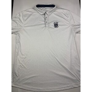 Swannies Polo Shirt 2XL White Navy Blue Glen Acres Mens Club Golf Performance